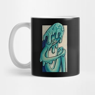 Blue Sad Monster Mug